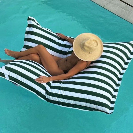 Pool Pillow (Filling Included) | Verde Stripe