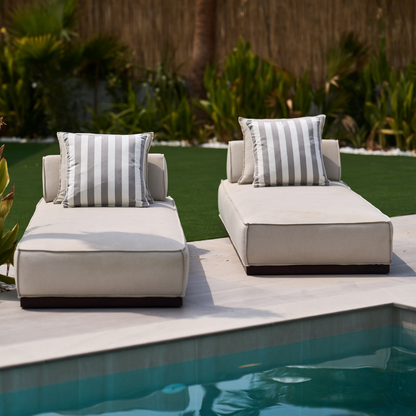 Coastal Grey outdoor cushion set by homesoda.store, two-piece outdoor cushion with weather-resistant fabric and plush filling.