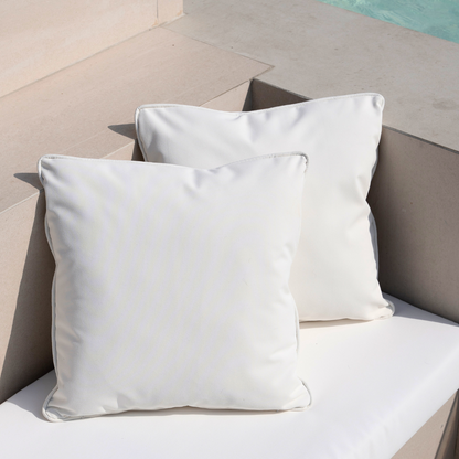 Cotton White Outdoor Cushions Set (2 Pieces)