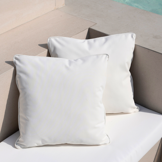 Cotton White Outdoor Cushions Set (2 Pieces)