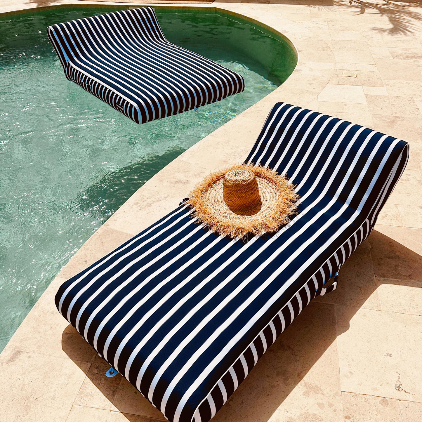 Single Lilo | Navy Stripe