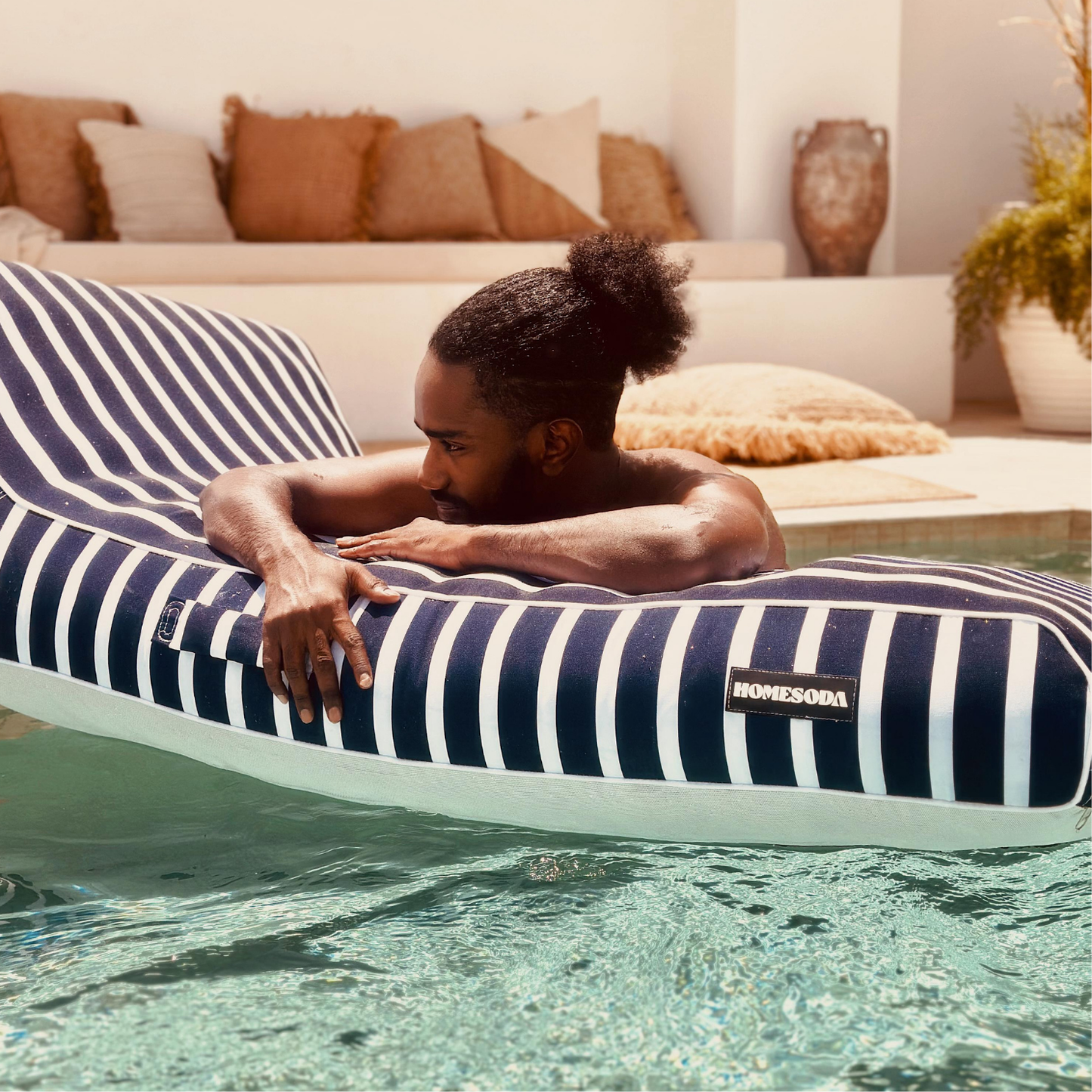 Single Lilo | Navy Stripe