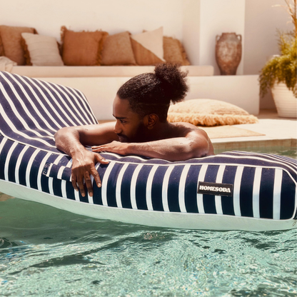 Single Lilo | Navy Stripe