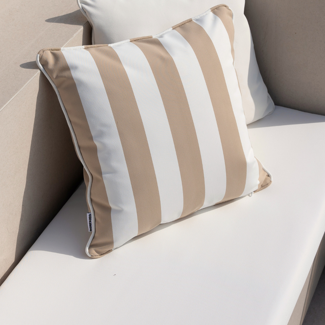 Taupe Stripe Outdoor Cushions (2 Pieces)