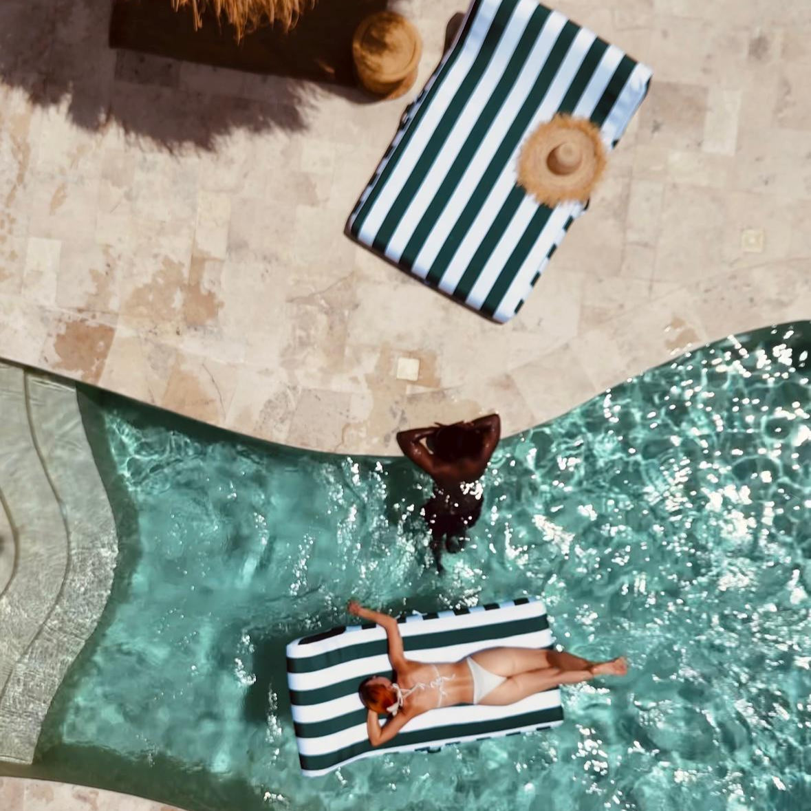 Single Lilo | Verde Green Stripe