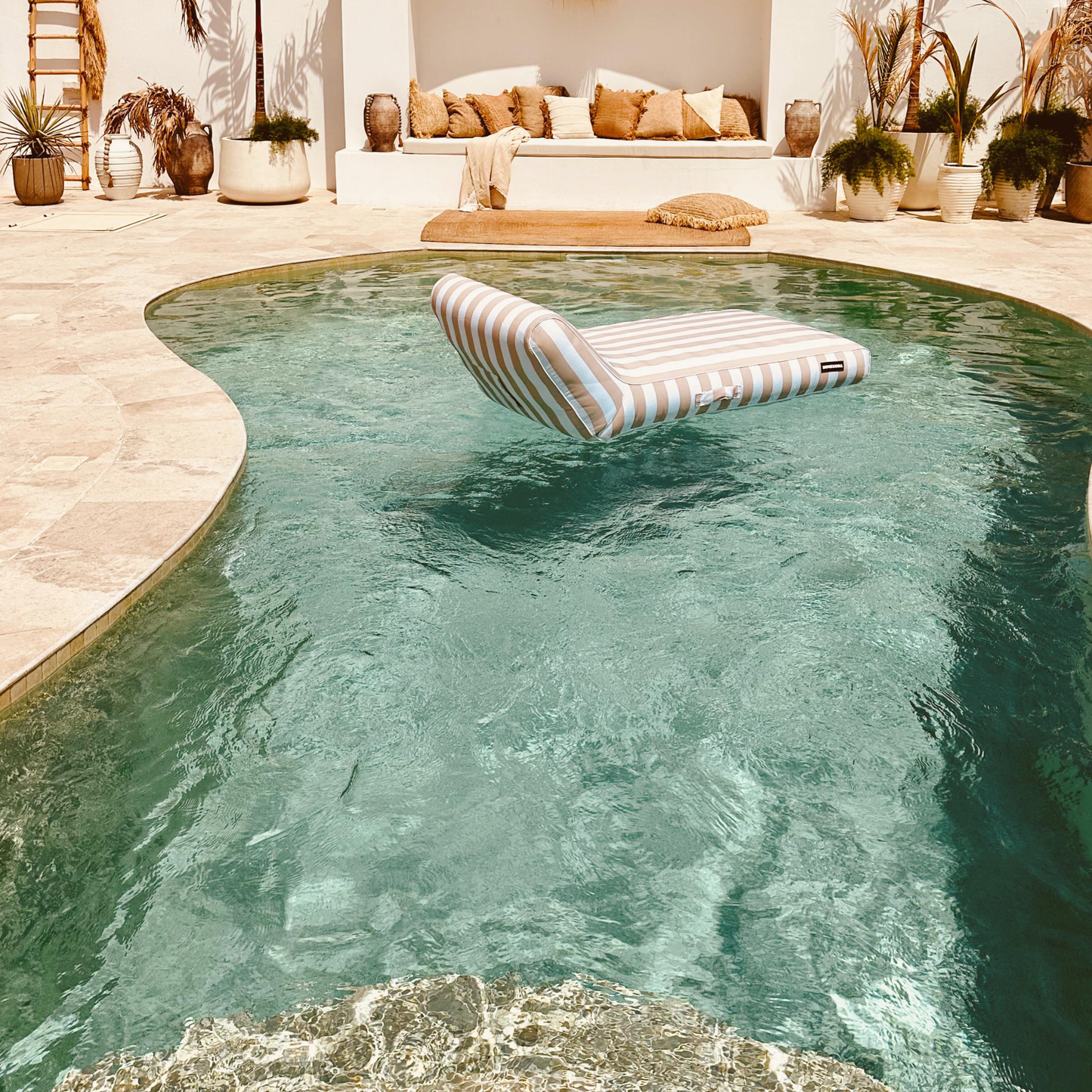 Single Lilo | Taupe Stripe
