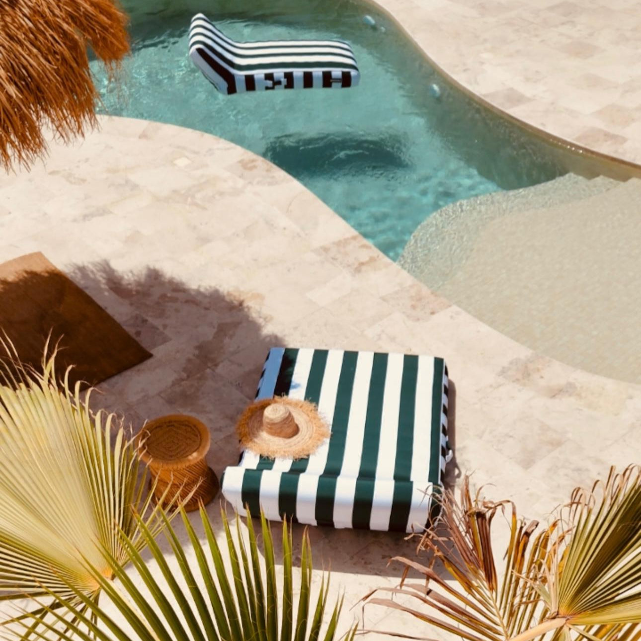Single Lilo | Verde Green Stripe