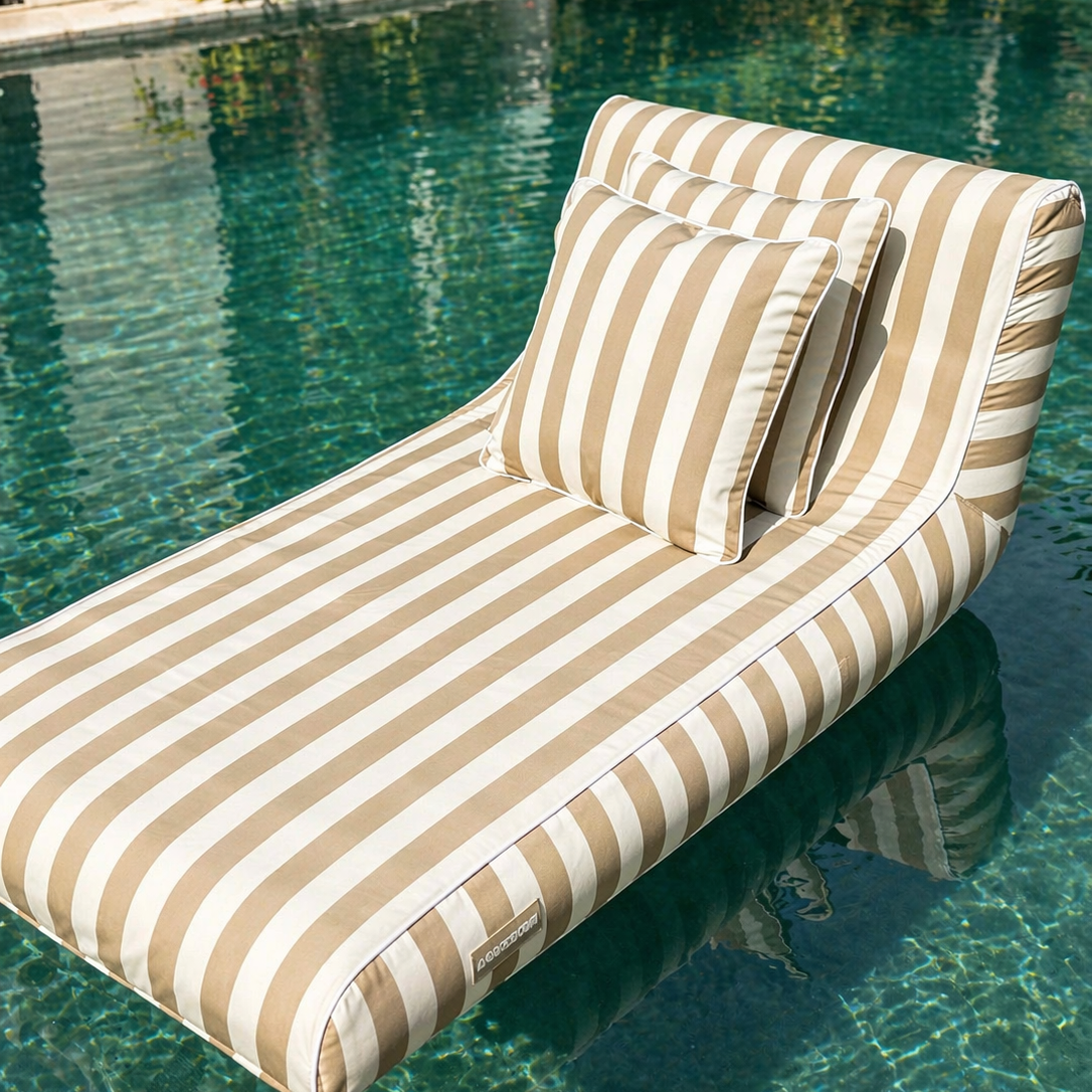 Taupe outdoor cushions from homesoda.store, 2-piece set with plush fabric and comfortable design for patio or garden seating.