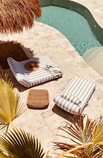 Double Lilo | Taupe Stripe